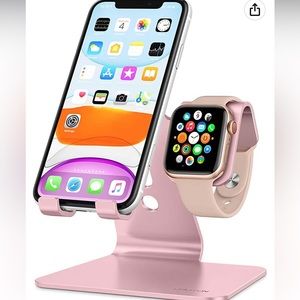 OMOTON Stand for Apple Watch - 2 in 1 Universal Desktop Stand Holder- rose gold